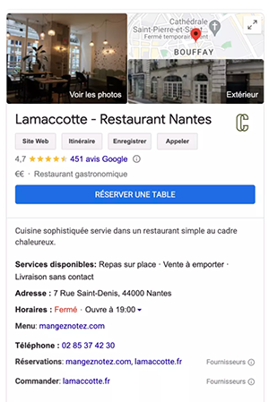 Un encart avec des avis de consommateurs sur Google Business, par OoyoO