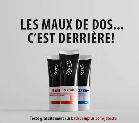 Image promotionnelle d'une marque BackPain+ qui utilise la formule de persuasion copywriting SOAP
