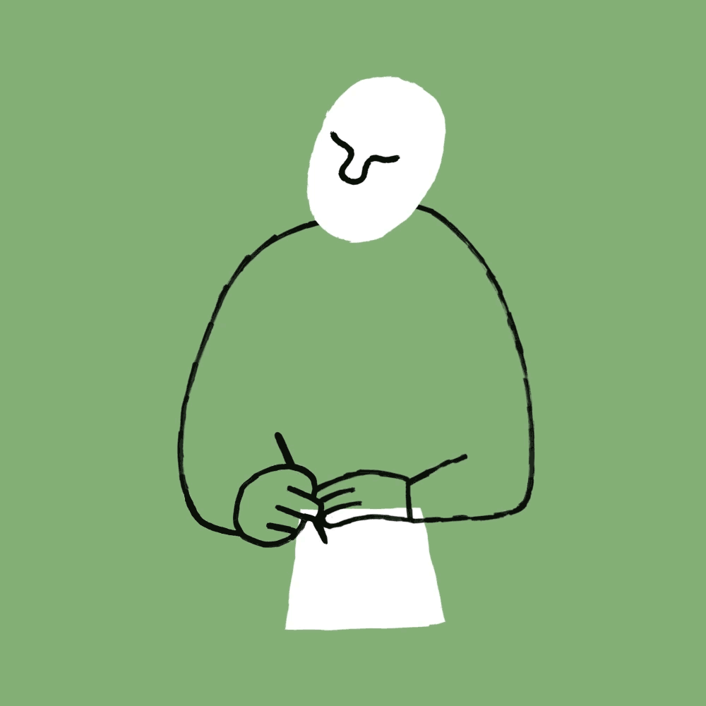 Gif animé d'un homme en train d'écrire, par OoyoO et le NewYorkair